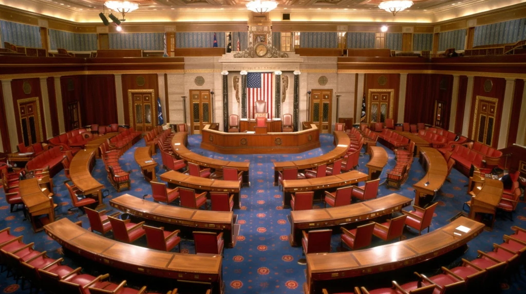 Budget Talks Stall in Congress
U.S. Congress members in heated debate over budget, homeland security, and immigration policies.