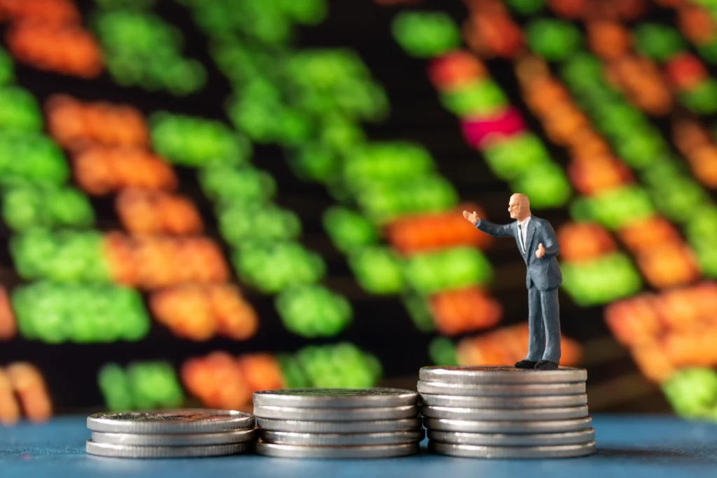 Stock market chart showing sharp fluctuations after new tariffs announcement in 2026, highlighting investor uncertainty and market volatility