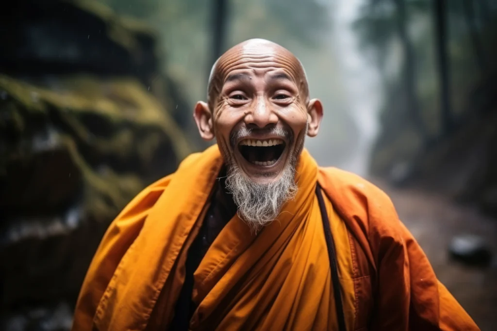 Buddhist monks walking along a U.S. roadside during the Walk for Peace Across the U.S., carrying calm presence and compassion.