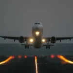 Modern Indian commercial airplane taking off from an airport runway, representing growth in the domestic airline sector