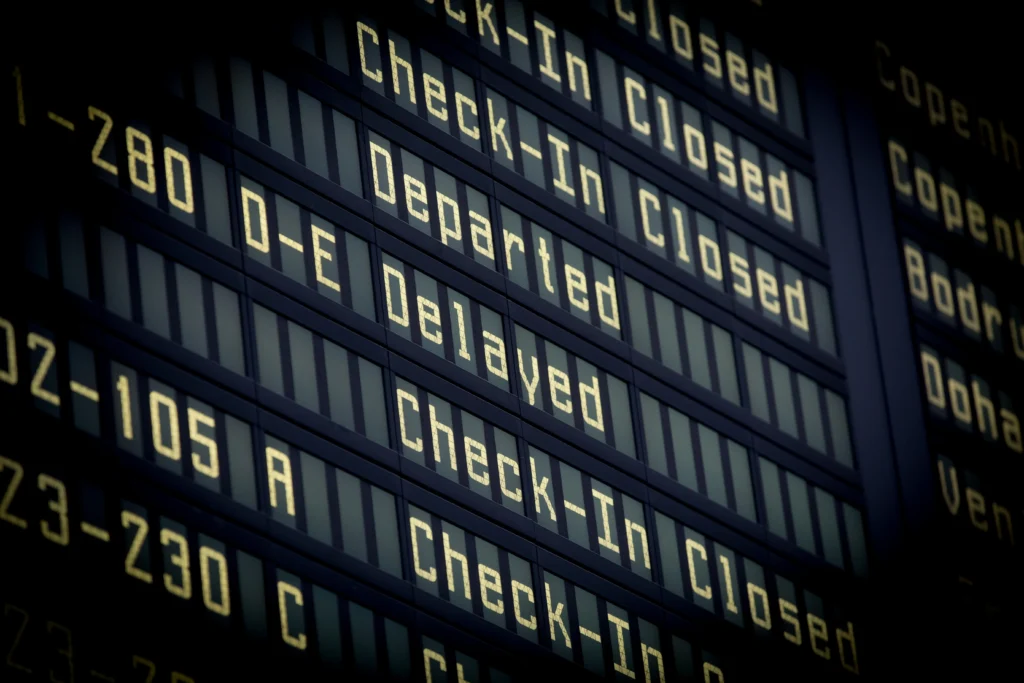 TSA security checkpoint with long lines of travelers at Hartsfield-Jackson Atlanta International Airport