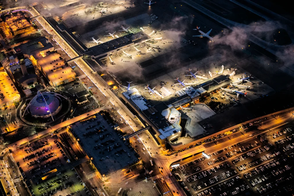 LaGuardia Airport runway scene after aircraft and emergency vehicle incident