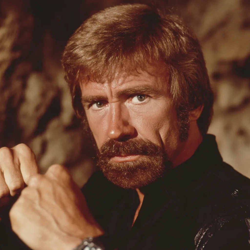Portrait of Chuck Norris smiling, martial arts legend and Hollywood actor, remembered after his passing at 86