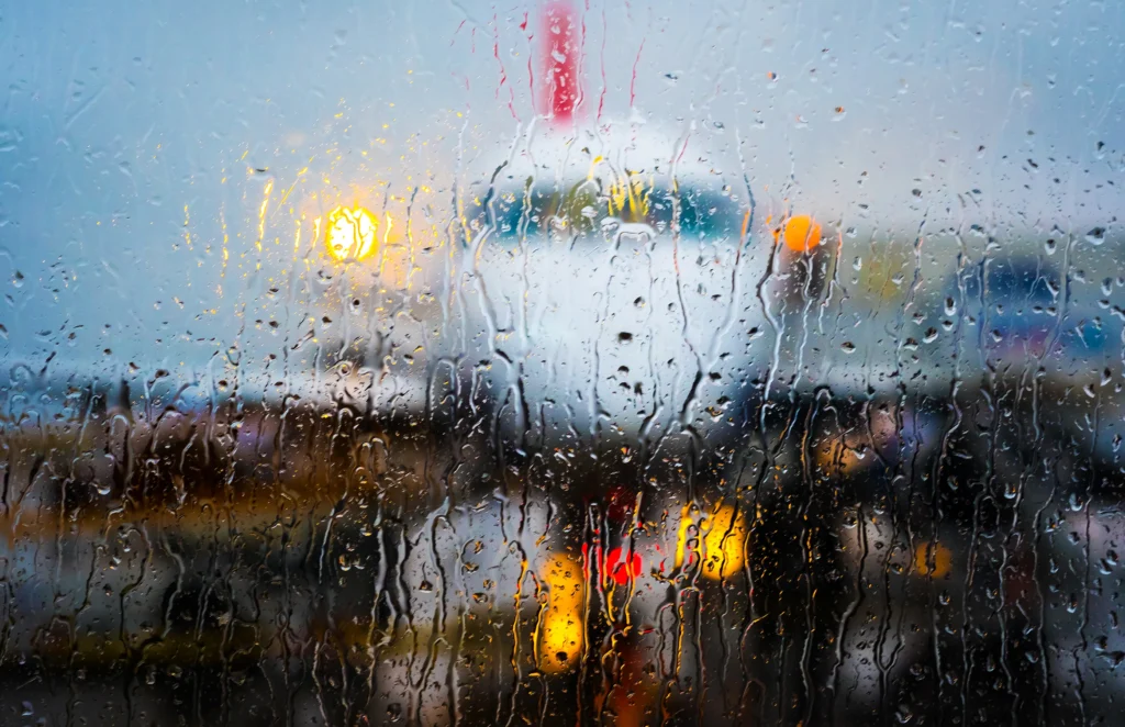 Delta planes at MSP Airport during a winter storm causing flight cancellations and travel delays