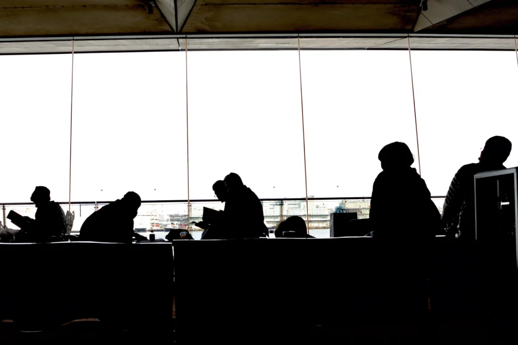 TSA security checkpoint with long lines of travelers at Hartsfield-Jackson Atlanta International Airport
