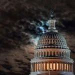 Pam Bondi speaking at a press conference after being fired as U.S. Attorney General