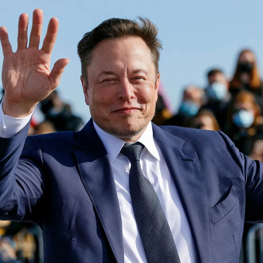 Elon Musk standing in front of a SpaceX rocket launch with a digital trillion-dollar graphic symbolizing his rise as the world's first trillionaire.