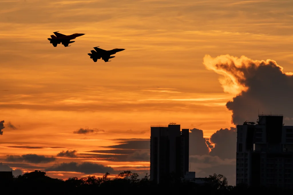 NORAD F-16 fighter jets intercept civilian aircraft after restricted airspace violations over Bedminster and East Rutherford, New Jersey, during heightened security operations.