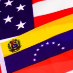 Illustration depicting Venezuela's political transition after Nicolás Maduro, with Marco Rubio symbolizing a growing influence in shaping the country's future and international relations.