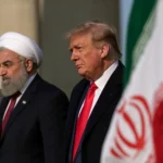 A news-style graphic showing a U.S. flag, Iran flag, polling charts, and a voter silhouette representing public opinion on the ongoing Iran conflict.