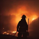 Wildfire flames and thick smoke spreading near Spokane, Washington, as emergency crews respond to the fast-moving fire
