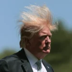 Donald Trump reveals a different hairstyle with darker brown-looking hair