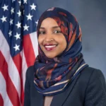 Ilhan Omar speaking at the U.S. Capitol during a congressional event